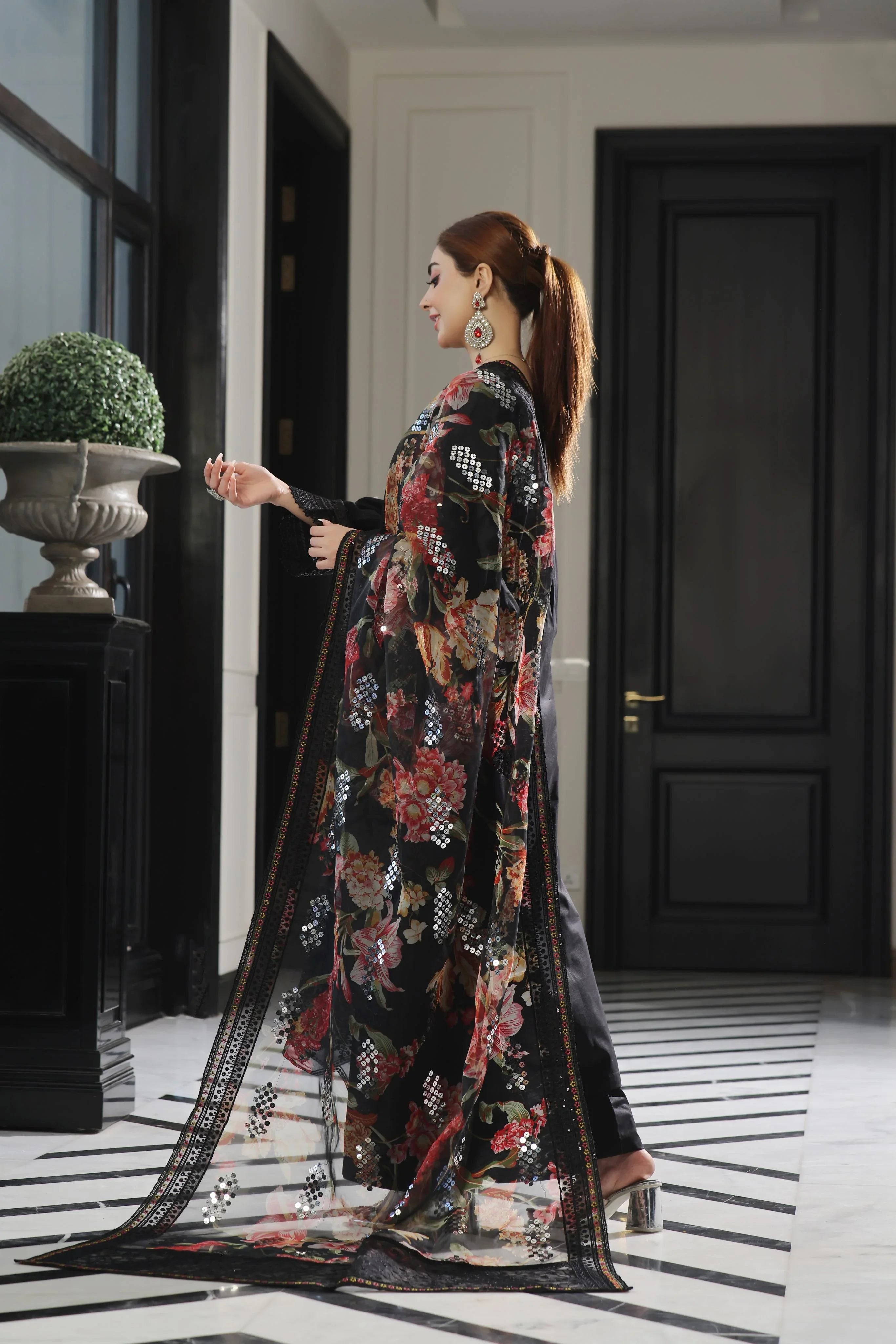 Dressline New Semi Stitched 3 Pcs Premium Boring Lawn Fancy Chikankari & Laserkari Emb Collection