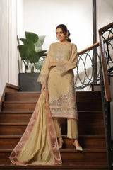 Dressline New Semi Stitched 3 Pcs Premium Boring Lawn Fancy Chikankari & Laserkari Emb Collection