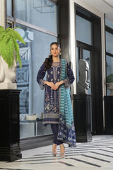 Dressline New Semi Stitched 3 Pcs Premium Boring Lawn Fancy Chikankari & Laserkari Emb Collection