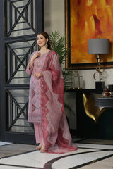 Dressline New Semi Stitched 3 Pcs Premium Boring Lawn Fancy Chikankari & Laserkari Emb Collection