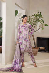 Dressline Arooba A Fusion Of Digital Elegance Stitched Digital Printed & Emb Lawn Collection With Voil Dupatta By Al Umer Textile