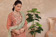 Azrina By Dressline Semi Stitched 3 Piece Chiffon Collection'2025-azrina-LTorange
