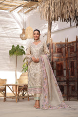 Dressline New Semi Stitched 3 Pcs Emb Viscose Zari Collection