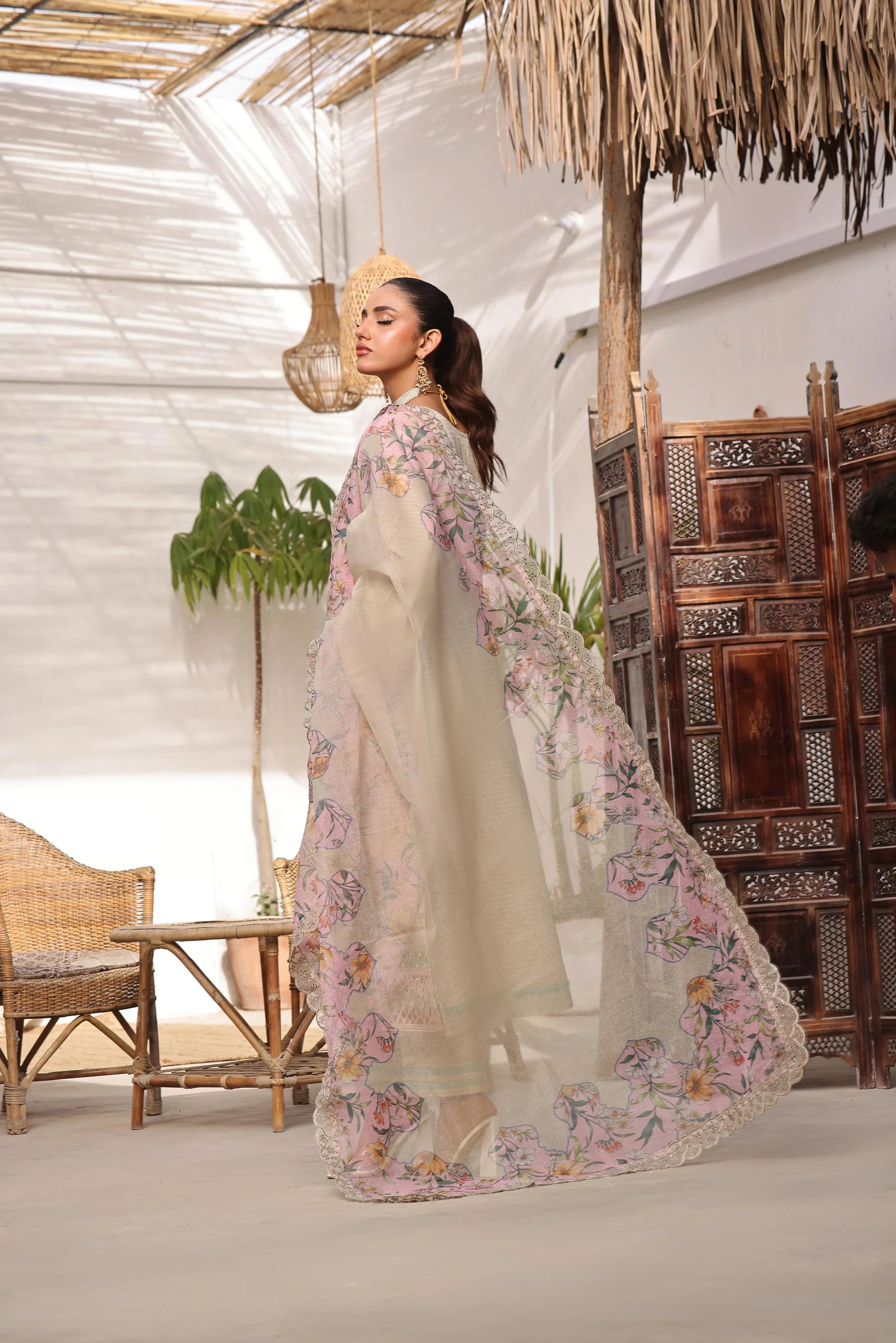 Dressline New Semi Stitched 3 Pcs Emb Viscose Zari Collection