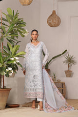 Dressline New Semi Stitched 3 Pcs Emb Viscose Zari Collection