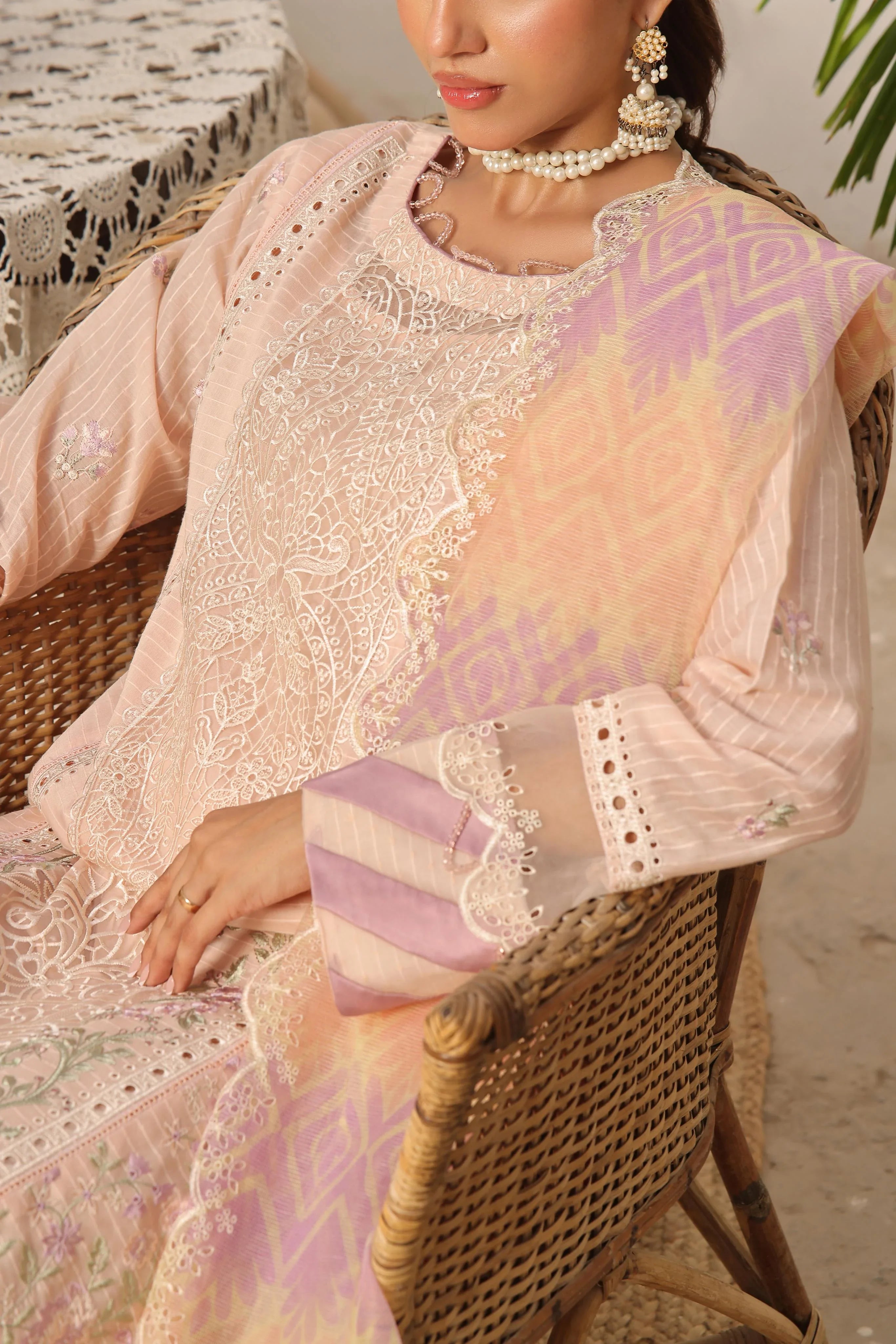 Dressline New Semi Stitched 3 Pcs Emb Viscose Zari Collection
