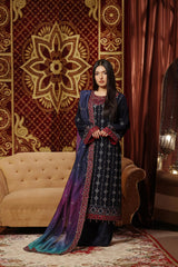 Dressline New Semi Stitched 3 Pc Emb Luxury Chiffon Collection