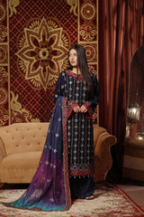 Dressline New Semi Stitched 3 Pc Emb Luxury Chiffon Collection