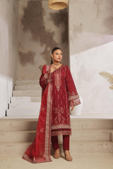 Dressline New Semi Stitched  3 Pcs Premium Emb ChikankariDoriya Lawn Collection