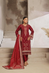 Dressline New Semi Stitched  3 Pcs Premium Emb ChikankariDoriya Lawn Collection