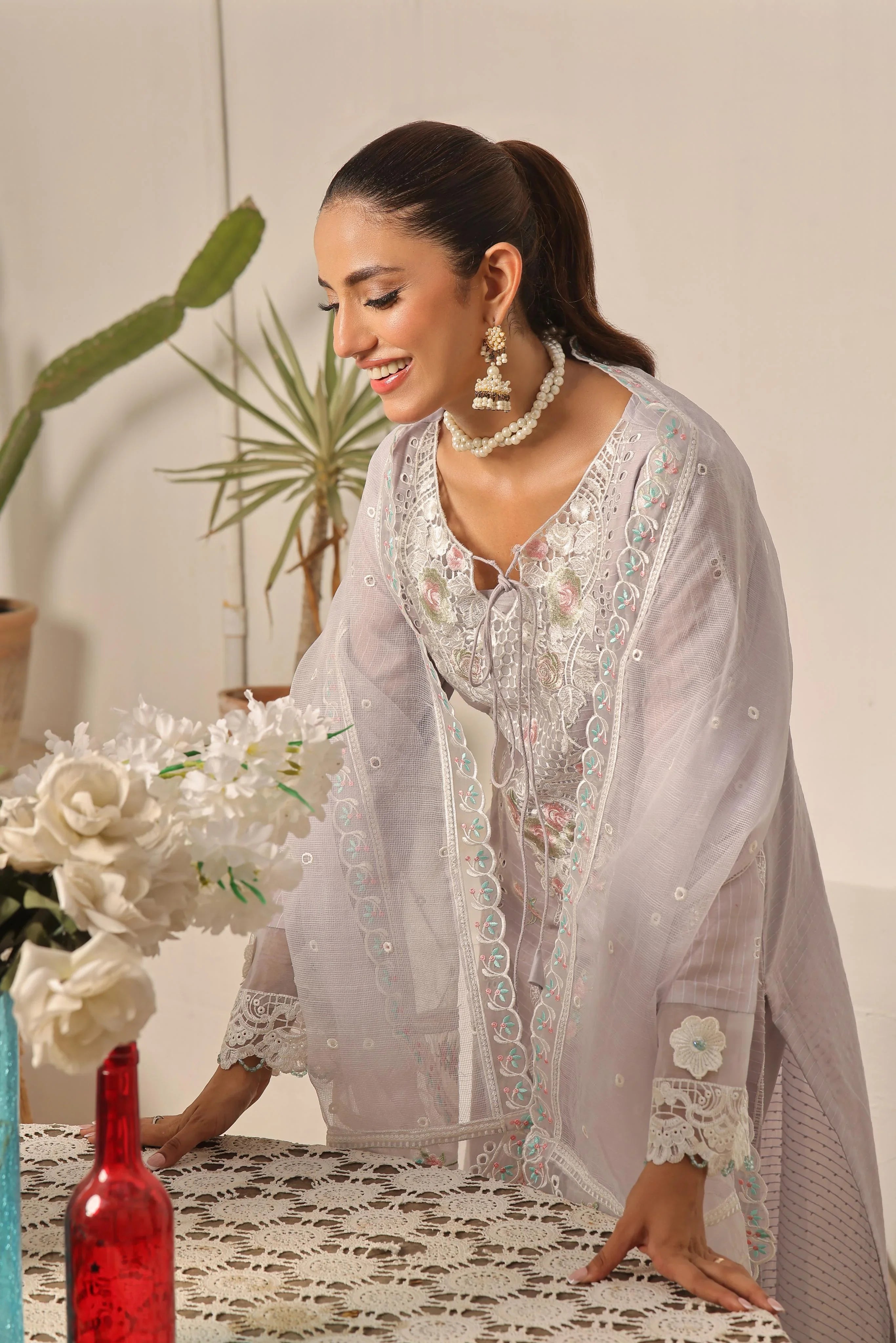 Dressline New Semi Stitched 3 Pcs Emb Viscose Zari Collection