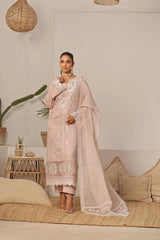 Dressline New Semi Stitched 3 Pcs Emb Viscose Zari Collection