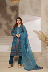 Dressline Launching New Semi Stitched  3 Pcs Premium Emb ChikankariDoriya Lawn Collection
