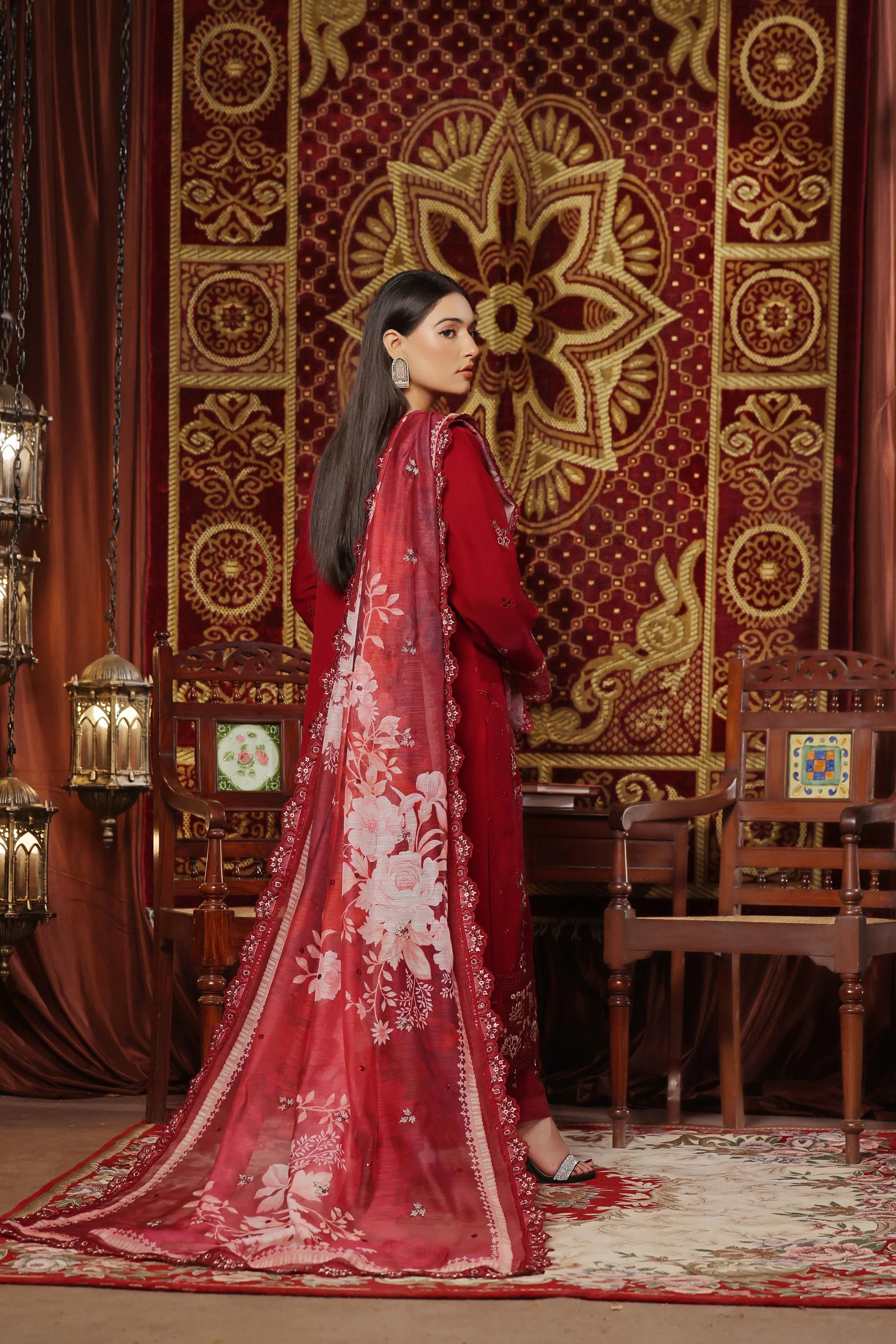 Dressline New Semi Stitched 3 Pc Emb Luxury Chiffon Collection