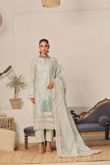 Dressline New Semi Stitched 3 Pcs Emb Viscose Zari Collection