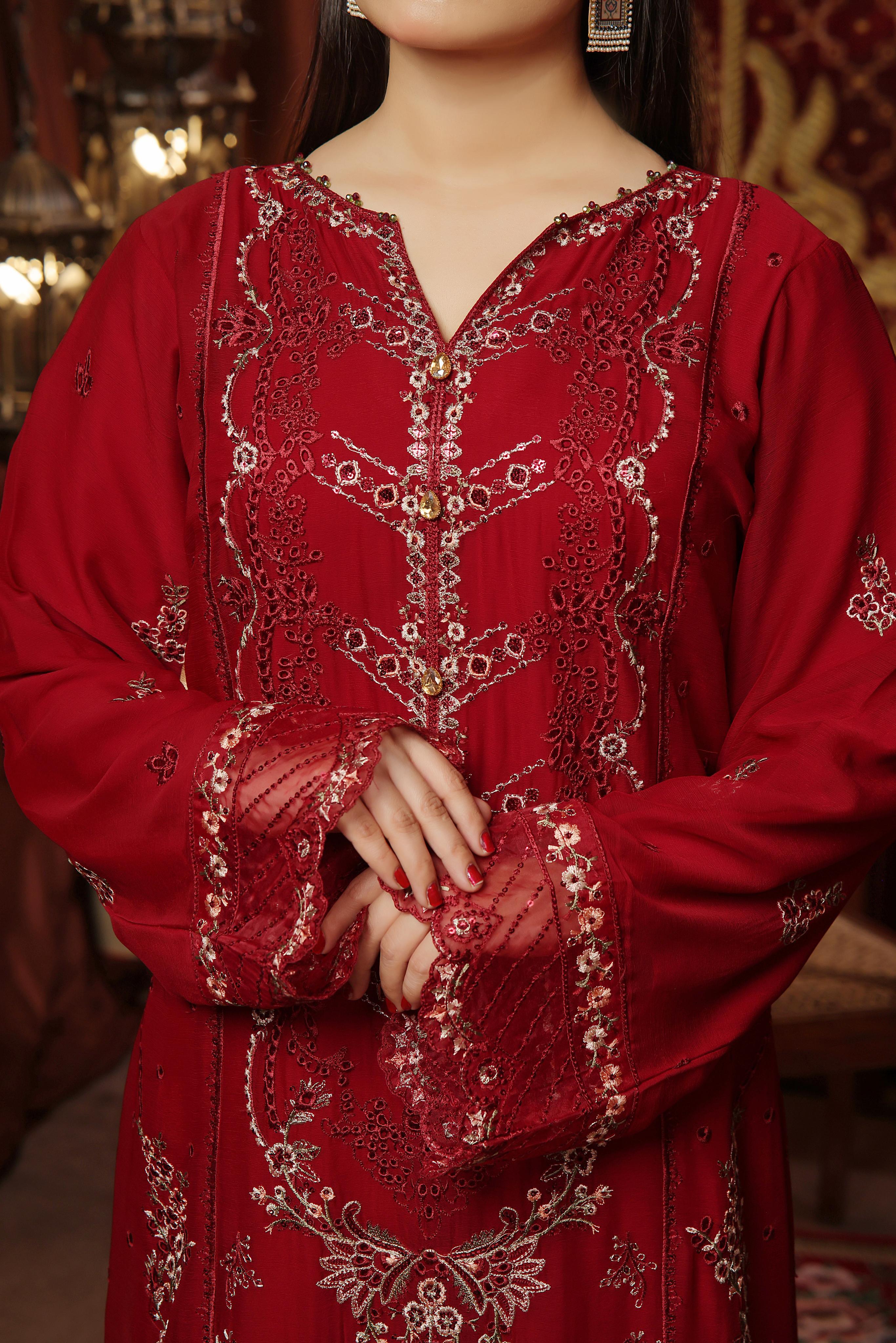 Dressline New Semi Stitched 3 Pc Emb Luxury Chiffon Collection