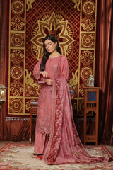 Dressline New Semi Stitched 3 Pc Emb Luxury Chiffon Collection