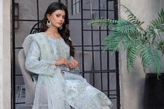 Naaira By Dressline Semi Stitched 3 Piece Organza Formals Collection'2025-naaira-blue