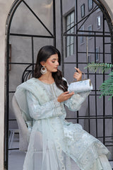 Naaira By Dressline Semi Stitched 3 Piece Organza Formals Collection'2025-naaira-blue