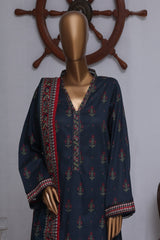 Bin Saeed Exclusive Printed Lawn With Farshi Shalwar Vol-05 Suit-NSM-2173-Blue