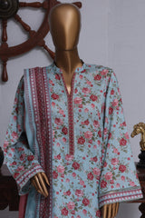 Bin Saeed Exclusive Printed Lawn With Farshi Shalwar Vol-05 Suit-NSM-2174-Ferozi