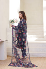 Dressline Gul Bano Stitched 3 Piece Emb Luxury Organza Collection