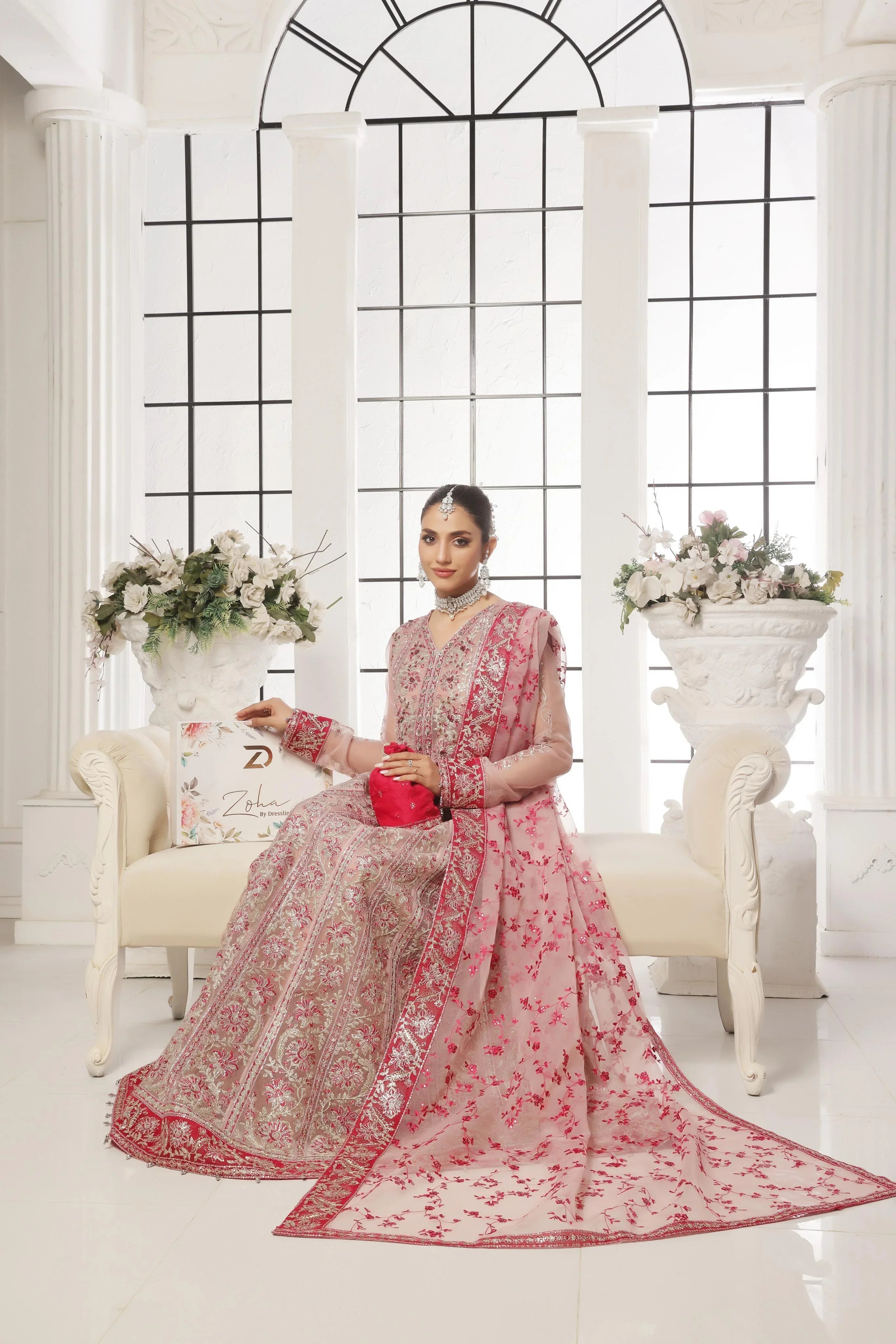 Dressline New Semi Stitched 3 Pc Luxury Emb Maxi Collection
