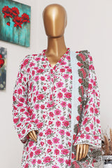 Bin Saeed Exclusive Printed Lawn With Farshi Shalwar Vol-05 Suit-NSM-2178-White