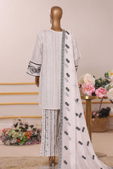 Khombi Stitched 3 Piece Casual Pret Cotton Collection'2025-Pie-181-C-CREAM