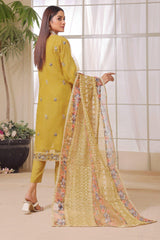 3 PIECE - EMBROIDERED ORGANZA SUIT 109K - Dressline Fabric