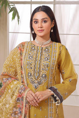 3 PIECE - EMBROIDERED ORGANZA SUIT 109K - Dressline Fabric