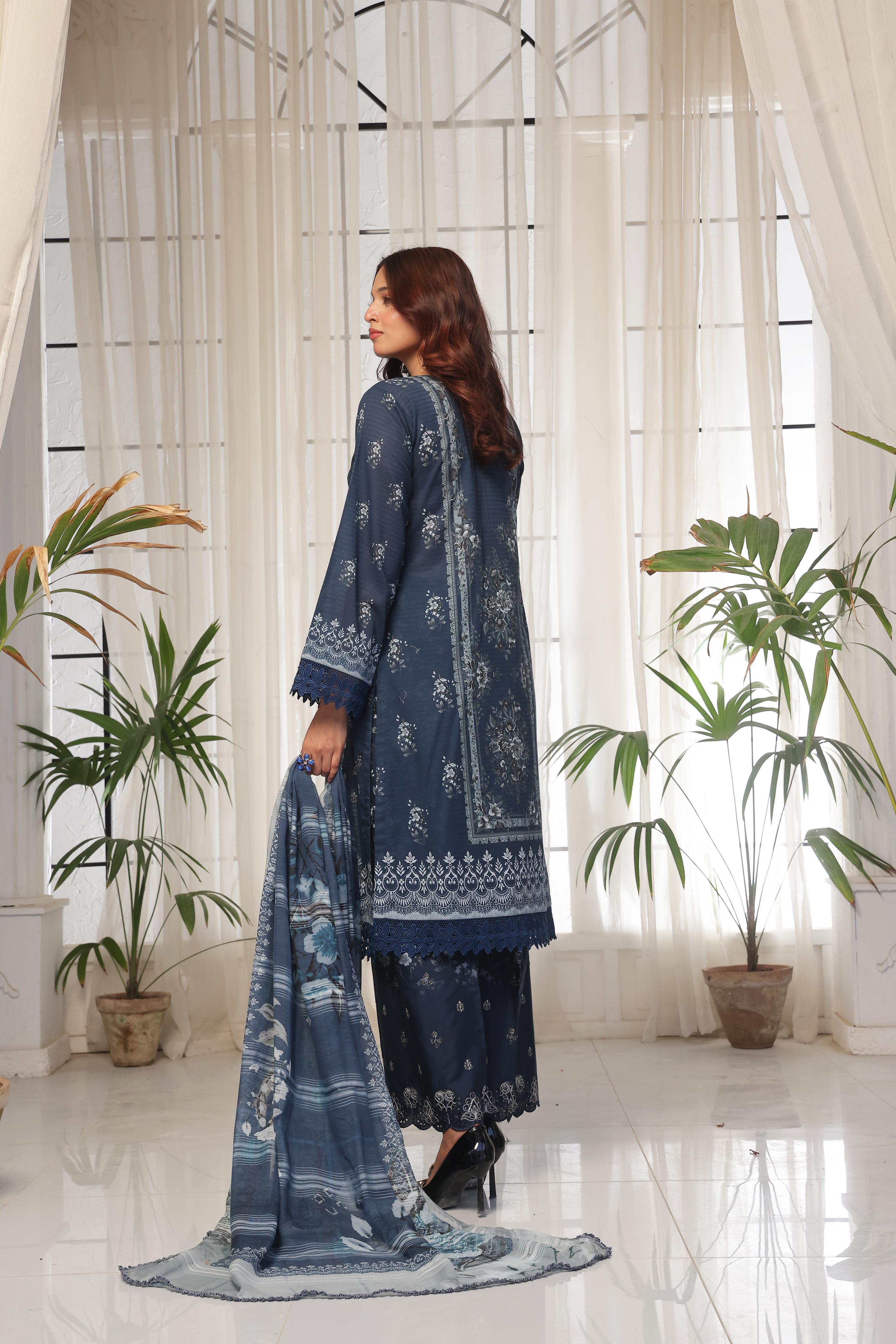 Dressline Launching New Unstitched 3 Pcs Premium Chikankari Bana Dora Digital Printed Lawn Collection