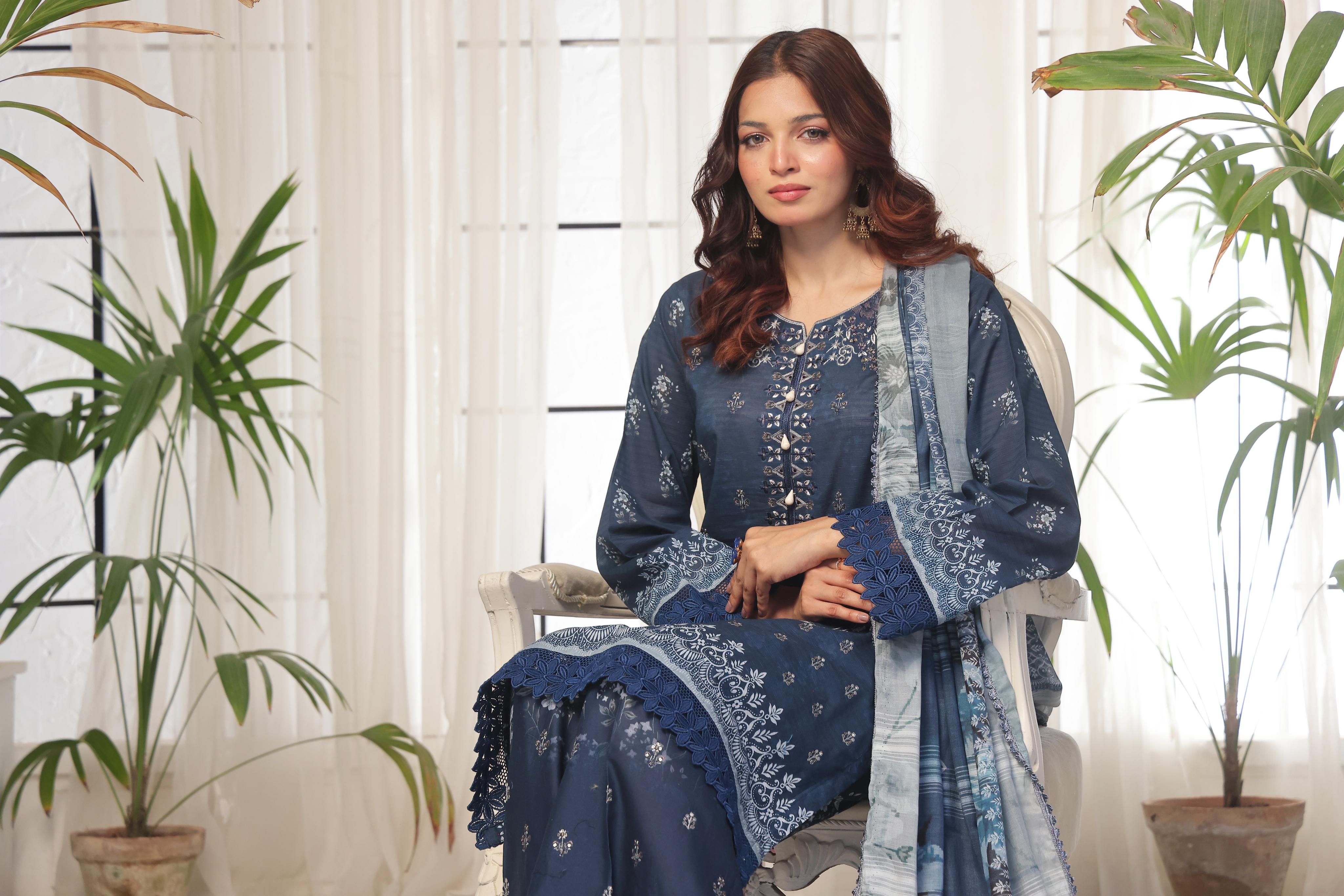 Dressline Launching New Unstitched 3 Pcs Premium Chikankari Bana Dora Digital Printed Lawn Collection