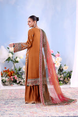 Shehnai By Dressline Unstitched 3 Piece Formals Collection'2025-shehnai-unstitched-caramel-rust