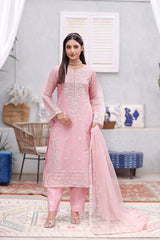 Silver-Tulip By Dressline Semi Stitched 3 Piece Formals Collection'2025-silverT-pink