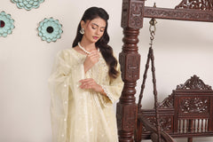 Abeeha By Dressline Stitched 3 Piece Organza Formals Collection'2025-abeeha-beige