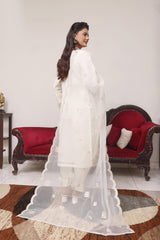 Abeeha By Dressline Stitched 3 Piece Organza Formals Collection'2025-abeeha-ivory