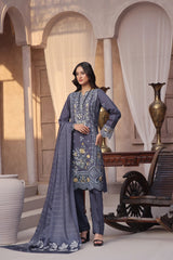Dressline Semi Stitched 3 Pcs Emb Viscose Zari Collection