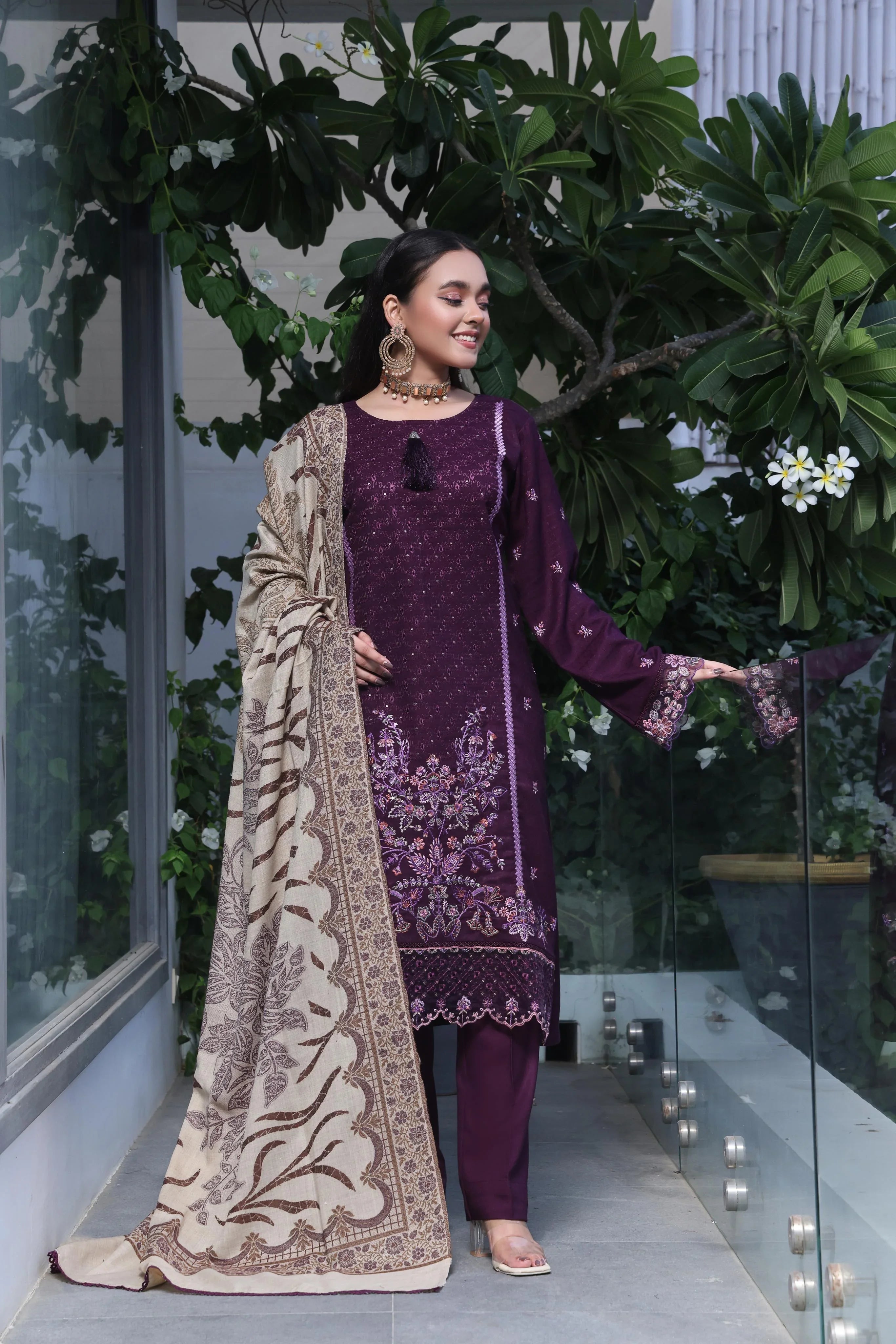 Dressline Semi Stitched 3 Pcs Luxury Emb  Khaddar Collection