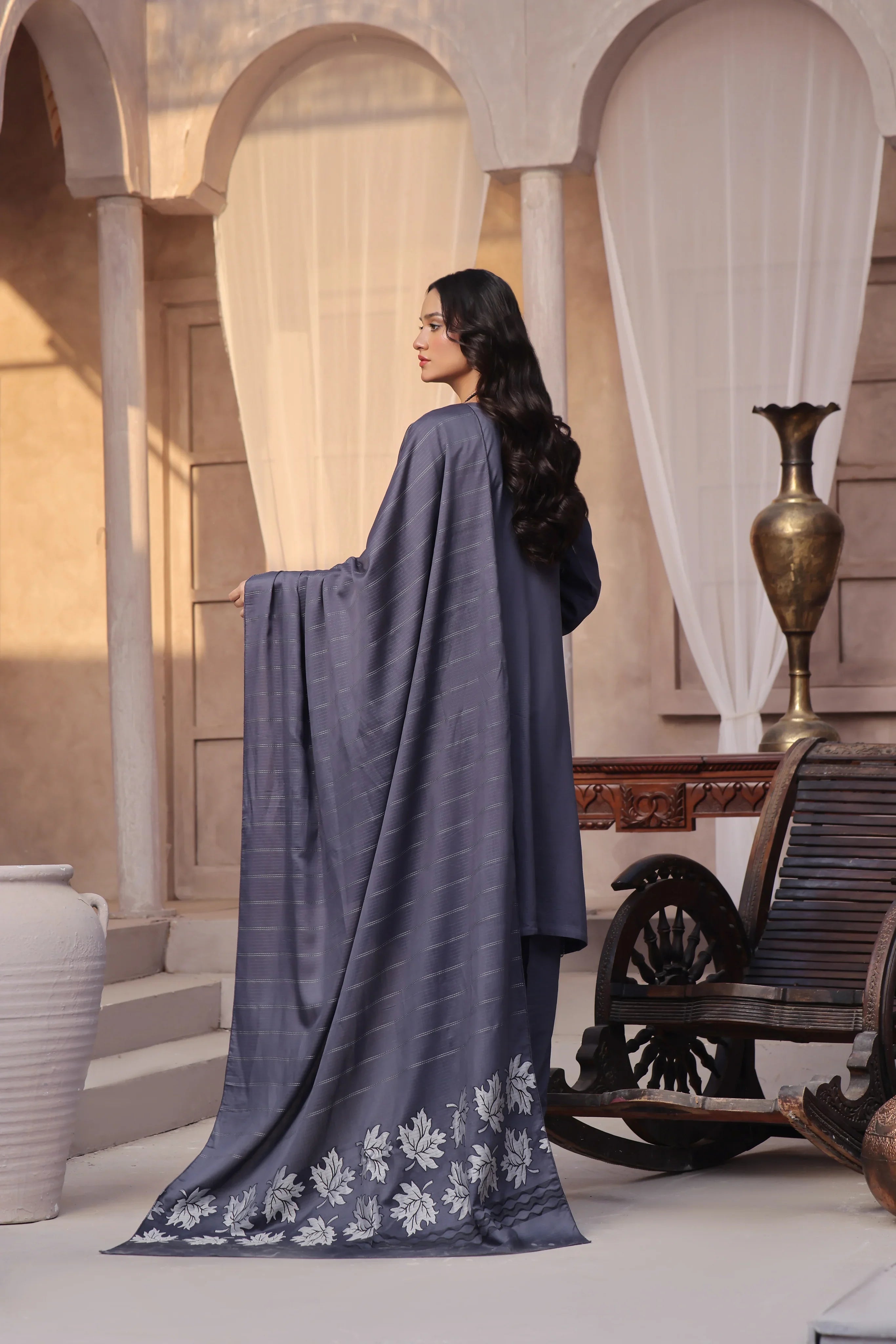 Dressline Semi Stitched 3 Pcs Emb Viscose Zari Collection