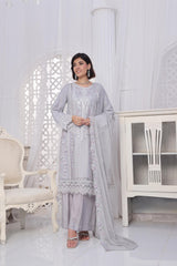 Naina By Dressline Semi Stitched 3 Piece Luxury Emb Chiffon Collection'2025-naina-semi-stitched-ice-silver-grey
