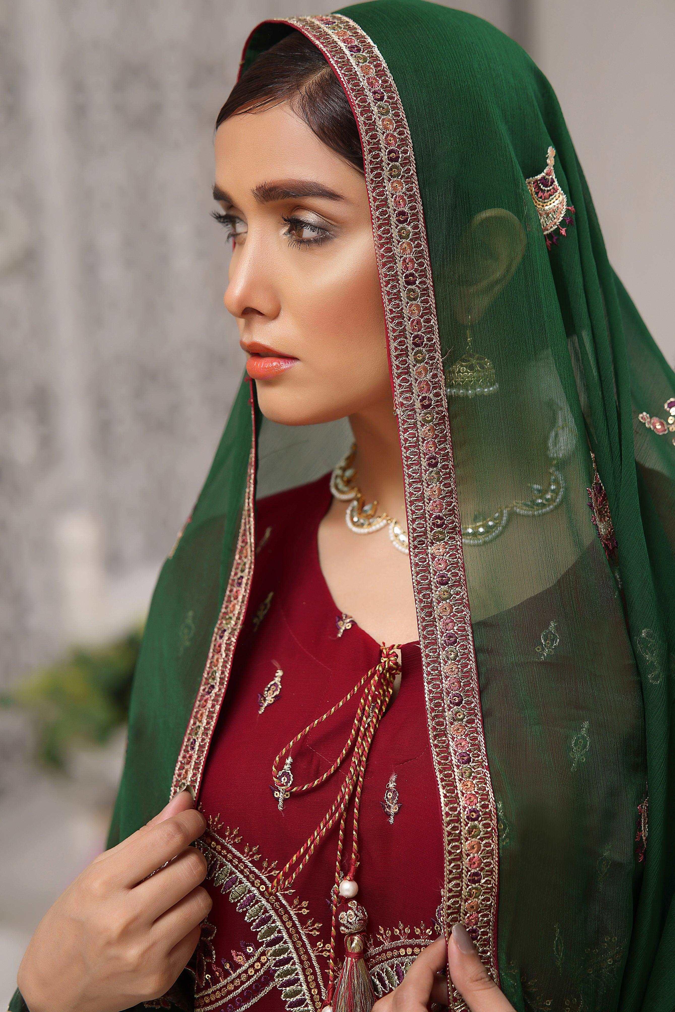 3 PIECE - EMBROIDERED CHIFFON SUIT 964J - Dressline Fabric