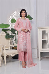 Naina By Dressline Semi Stitched 3 Piece Luxury Emb Chiffon Collection'2025-naina-semi-stitched-blush-rose