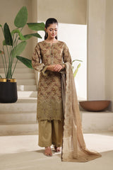 Dressline Azalea Where Tradition Meets Grace UnStitched 3 Piece Chikankari Lawn With Boring Work, Stripe Dora, Fancy Zari Lawn Dupatta & Dyed Cambric Trousers