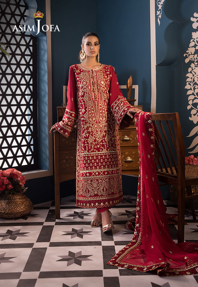 Asim Jofa Designers Limited Edition Ajfid-10 Embroidered Stitched 3 Pcs