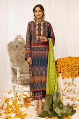 Zarki's by Riaz Arts Unstitched 3 Piece Printed Kundan Sateen Suit-KS-05