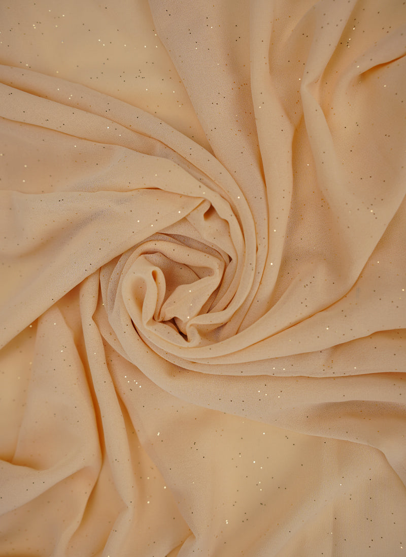 Hijab Ul Hareem Glitter Chiffon Scarf | Peach Glow