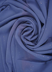 Hijab Ul Hareem Glitter Chiffon Scarf |  Cornflower Blue