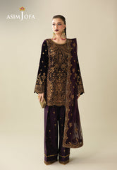 Makhmal By Asim Jofa Unstitched 3 Piece Emb Velvet Suit-AJULM-02