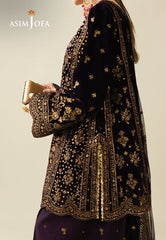Makhmal By Asim Jofa Unstitched 3 Piece Emb Velvet Suit-AJULM-02